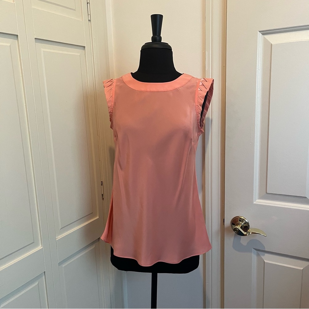 Banana Republic Coral Silk Sleeveless Blouse